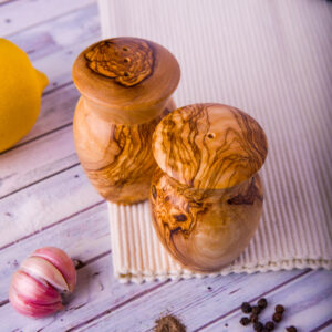 olive wood salt and pepper shakers set of 2