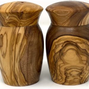 olive wood salt and pepper shakers